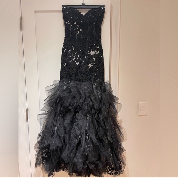 Beautiful Purple Jovani Corset Mermaid tulle dress gown formal designer Size 4 - Picture 4 of 11